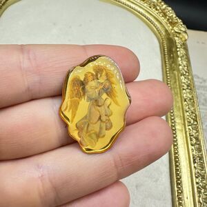 Vintage Jewelry Religious Guardian Angel Brooch Pin